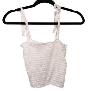Walmart Ruched White Tie Strap Top